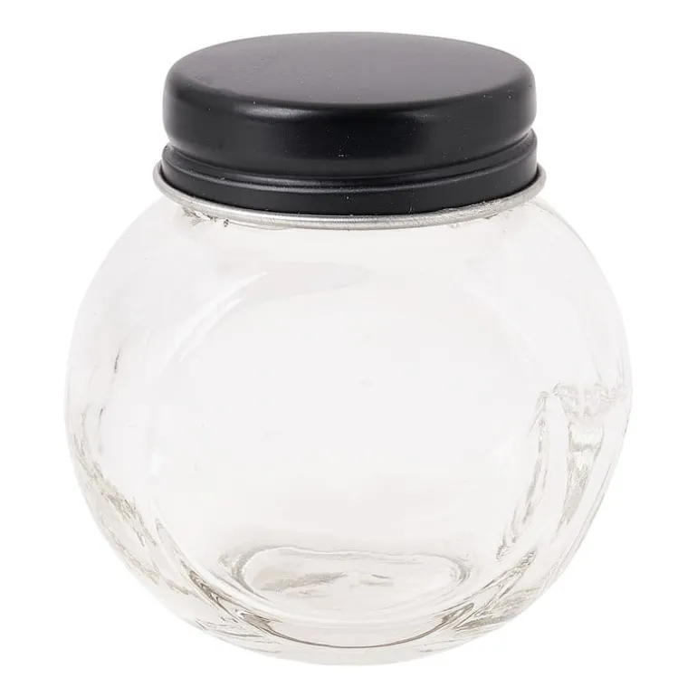 Kruidenpot mini - zwart - glas