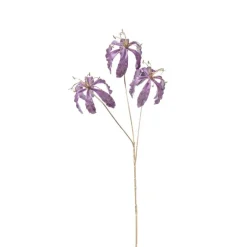 Kunstbloem gloriosa - goudkleurig/paars - 60 cm