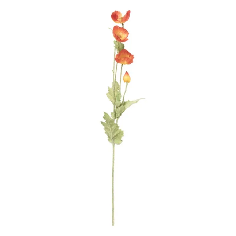 Kunstbloem klaproos - oranje - 60 cm