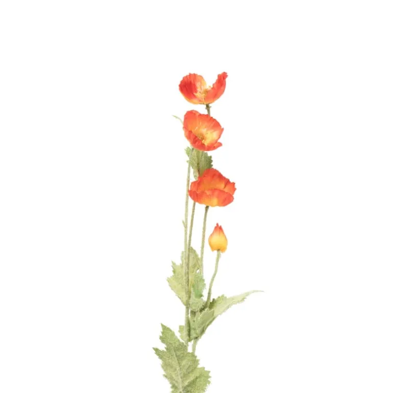 Kunstbloem klaproos - oranje - 60 cm