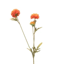 Kunstbloem met 2 chrysanten - oranje - 73 cm