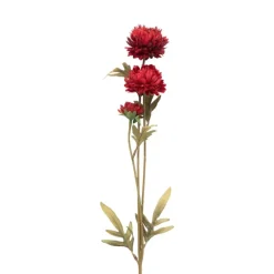 Kunstbloem met 3 chrysanten - rood - 68 cm