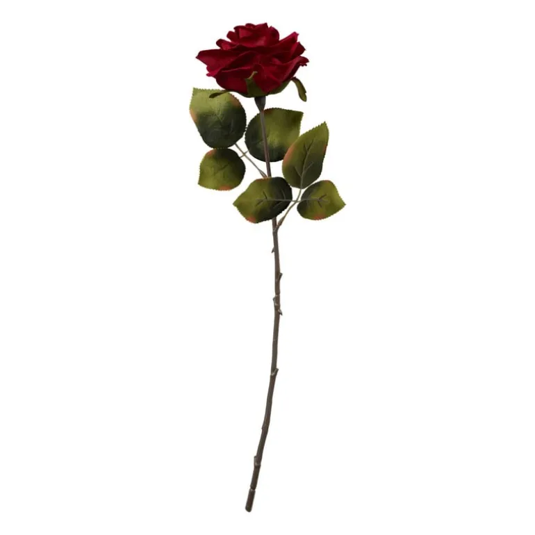 Kunstbloem roos - rood - 45 cm