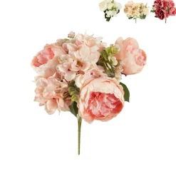 Kunstboeket pioenrozen - 51 cm - diverse varianten