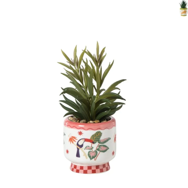 Kunstplant in potje Marbella - diverse varianten - ø8x20 cm
