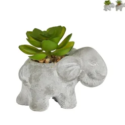 Kunstplantje in olifantje - diverse varianten - 5.5x9x7 cm