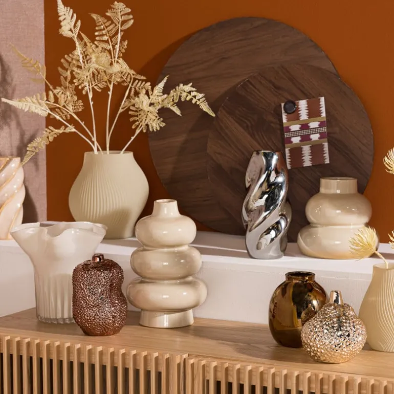 Kunsttak bollen - beige - 70 cm