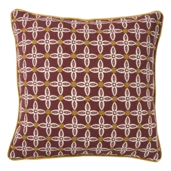 Kussen bloemen - rood/geel - 45x45 cm