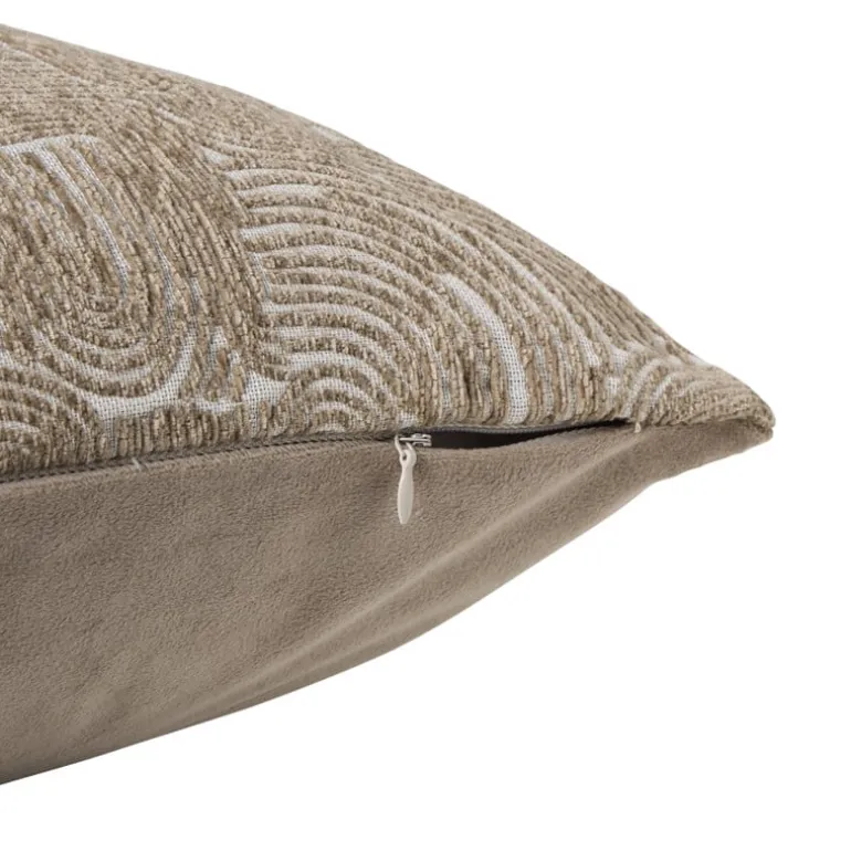Kussen chenille jacquard - beige - 45x45 cm