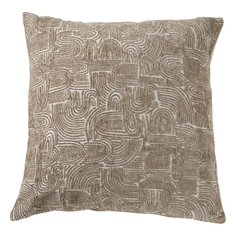 Kussen chenille jacquard - beige - 45x45 cm