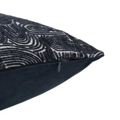 Kussen chenille jacquard - blauw - 45x45 cm