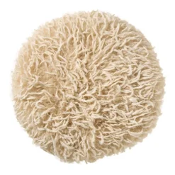 Kussen harig rond - beige - ø40 cm