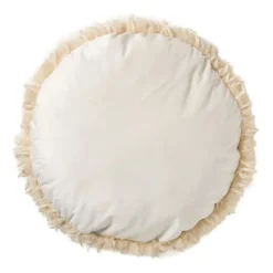 Kussen harig rond - beige - ø40 cm