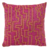Kussen lijnen - roze/geel - 45x45 cm