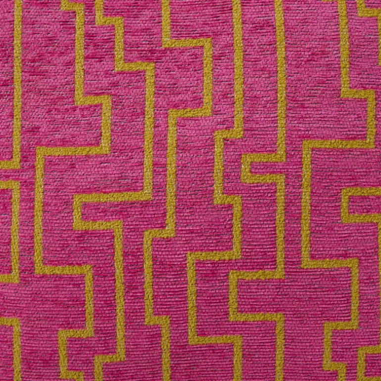 Kussen lijnen - roze/geel - 45x45 cm