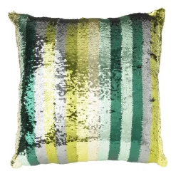 Kussen pailletten - groen - 45x45 cm