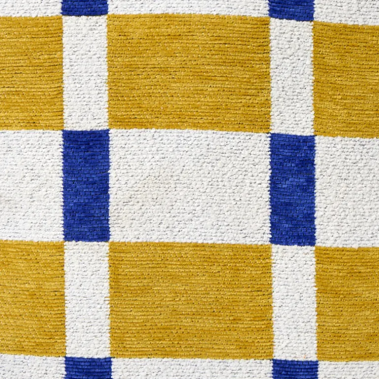 Kussen vlakken - geel/blauw - 45x45 cm