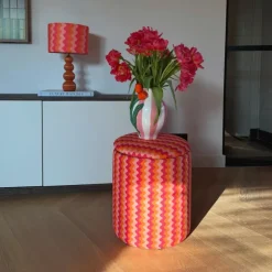 Lampenkap retro - roze - ø24.5x17 cm
