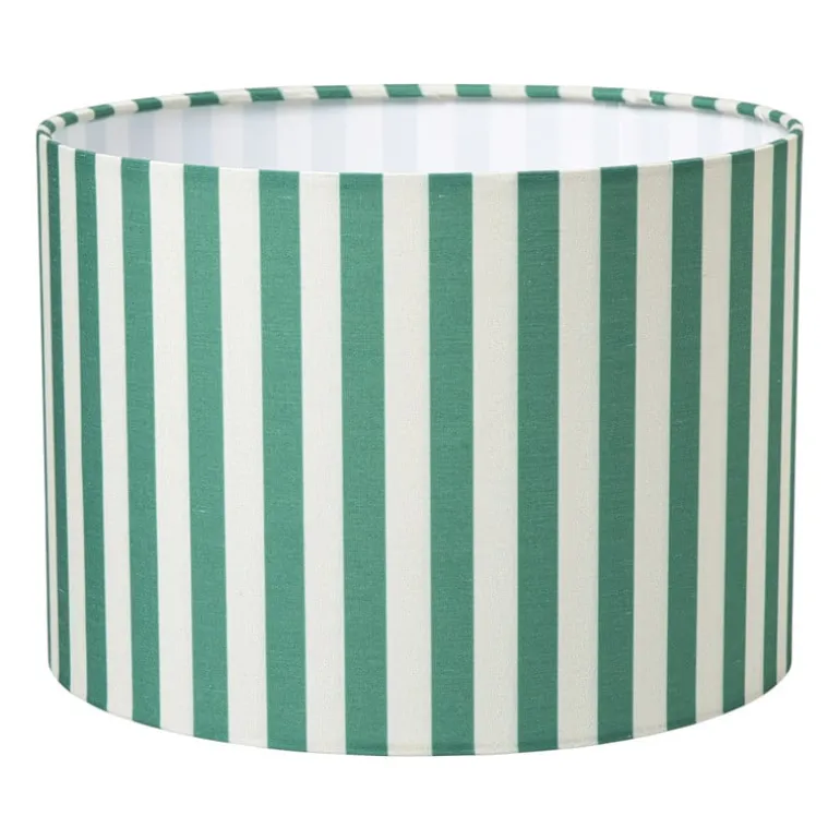 Lampenkap streep - groen/wit - ø24.5x17.5 cm