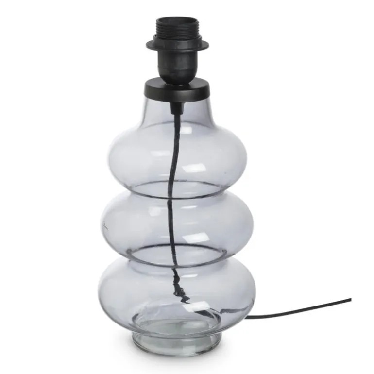 Lampvoet ribbel - grijs - ø14.5x31.5 cm