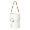 Lantaarn palmboom groot - beige - ø16x20.3 cm