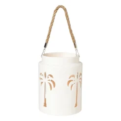 Lantaarn palmboom groot - beige - ø16x20.3 cm