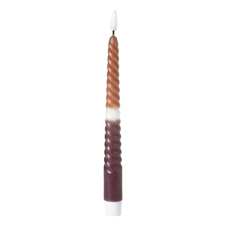 LED dinerkaars dipdye - geel/wit - ø3x24.5 cm