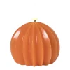 LED kaars bol - oranje - ø7.5x6 cm