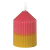 LED kaars duo - roze/groen - ø7x10 cm