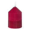 LED kaars duo - roze/paars - ø7x10 cm