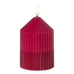 LED kaars duo - roze/paars - ø7x10 cm
