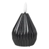 LED kaars peer - zwart - ø6.5x8 cm