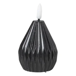 LED kaars peer - zwart - ø6.5x8 cm