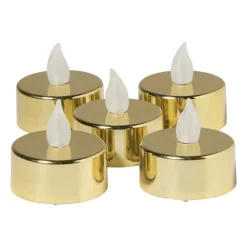 LED waxinelichten - goud - set van 5