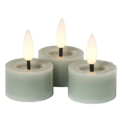 LED waxinelichten - groen - set van 3