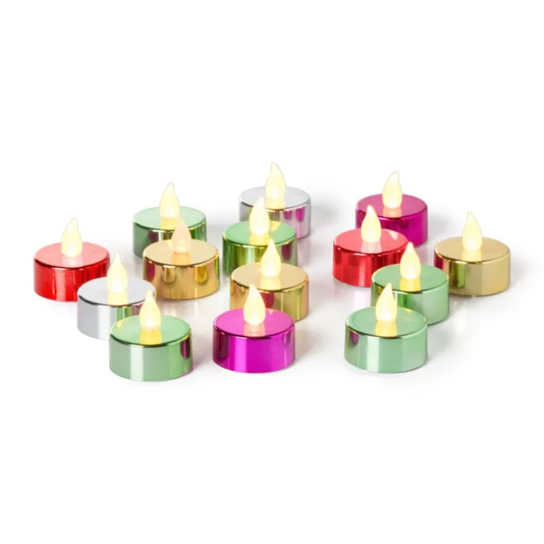 LED waxinelichten - groen - set van 5