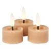 LED waxinelichten - taupe - set van 3