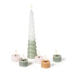 LED waxinelichten - taupe - set van 3