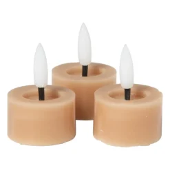 LED waxinelichten - taupe - set van 3