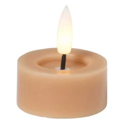 LED waxinelichten - taupe - set van 2