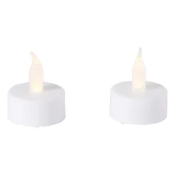 LED waxinelichten - wit - set van 2 - 12x4x10 cm