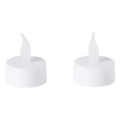 LED waxinelichten - wit - set van 2 - 12x4x10 cm
