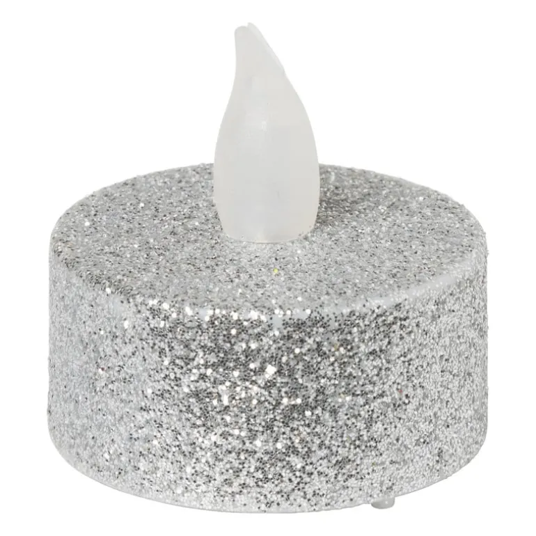 LED waxinelichten - zilver - set van 4