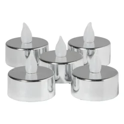 LED waxinelichten - zilver - set van 5