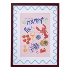 Lijst met poster market - multikleur - 30x40 cm