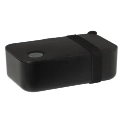 Lunchbox met elastiek - zwart - 6.8x19x12 cm