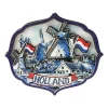 Magneet holland windmolen - delfts blauw - 10x1x9 cm