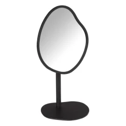 Make-up spiegel organic - zwart metaal - 18 cm