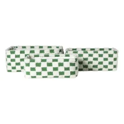 Mand checks klein - groen/wit - 11x30x20 cm