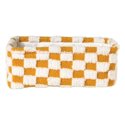 Mand checks klein - oranje/wit - 11x30x20 cm